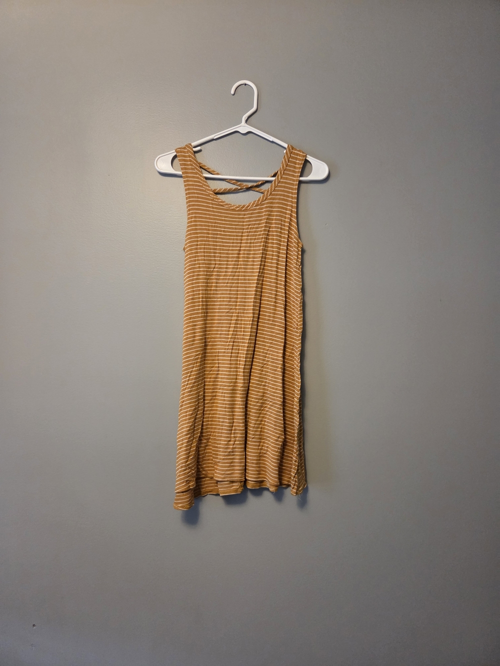 Olivia Rae Mustard Striped Tank Dress